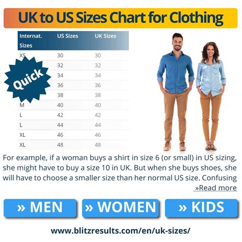 Clothing size chart for women, men and kids in US – EU & UK sizes